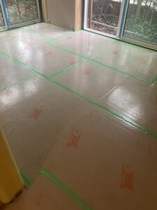 杉並区リノベーション　フローリング　養生