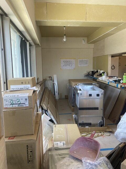 杉並区　マンションリノベーション　キッチン　作業スペース