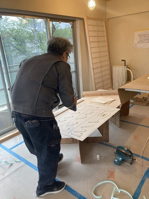 杉並区　マンションリノベーション　大工工事　作業スペース