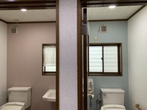 色違いのトイレ壁