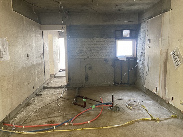 杉並区　マンションリノベーション　キッチン　配管　給排水　ガス