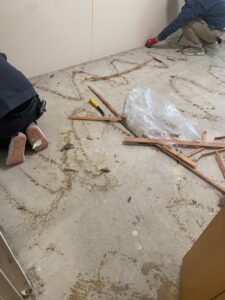 直張りフローリング撤去後