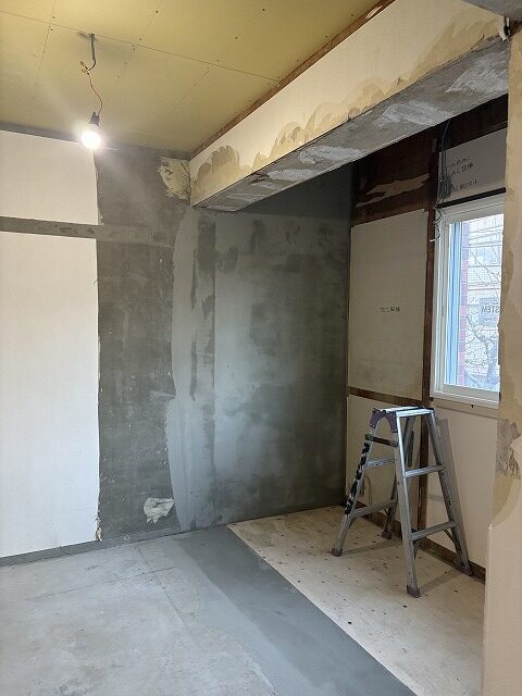 板橋区　マンション　リノベーション　賃貸　左官工事
