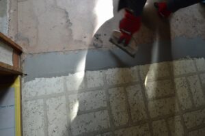 練馬区　キッチンの内装リフォーム　床をフローリングに