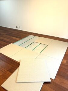 世田谷区マンションリノベーション　リビング　琉球タタミ　床暖房