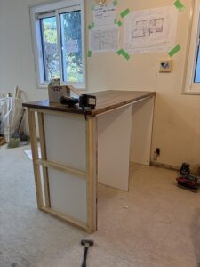 板橋区　マンションリノベーション　賃貸　対面キッチン風　造作キッチンカウンター