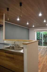 杉並区リノベーション　マンション　対面キッチン　カウンター　Panasonic　インテリアカウンター