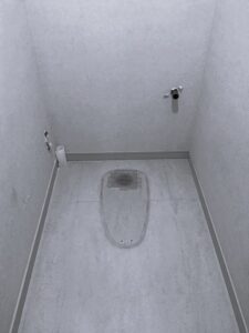 練馬区マンションリフォーム　1日工事　TOTO　LIXIL 既存　床貼り替え　クッションフロアー　フロアータイル