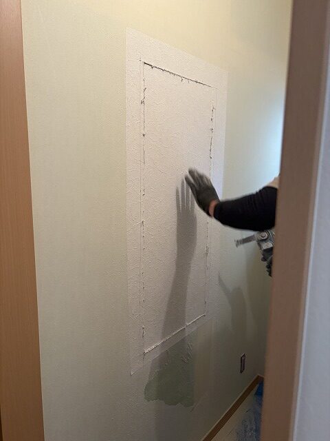 練馬区マンションリフォーム　1日工事　手すり　下地　TOTO　LIXIL 既存　床貼り替え　クッションフロアー　フロアータイル