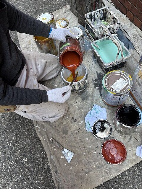 板橋区　賃貸マンションリノベ　塗装工事　色決め　色合わせ　日塗工