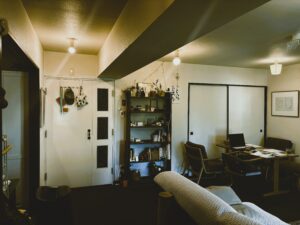 練馬区マンションリノベ　築50年　照明　取手　古いものを再利用　レトロ　ビンテージ